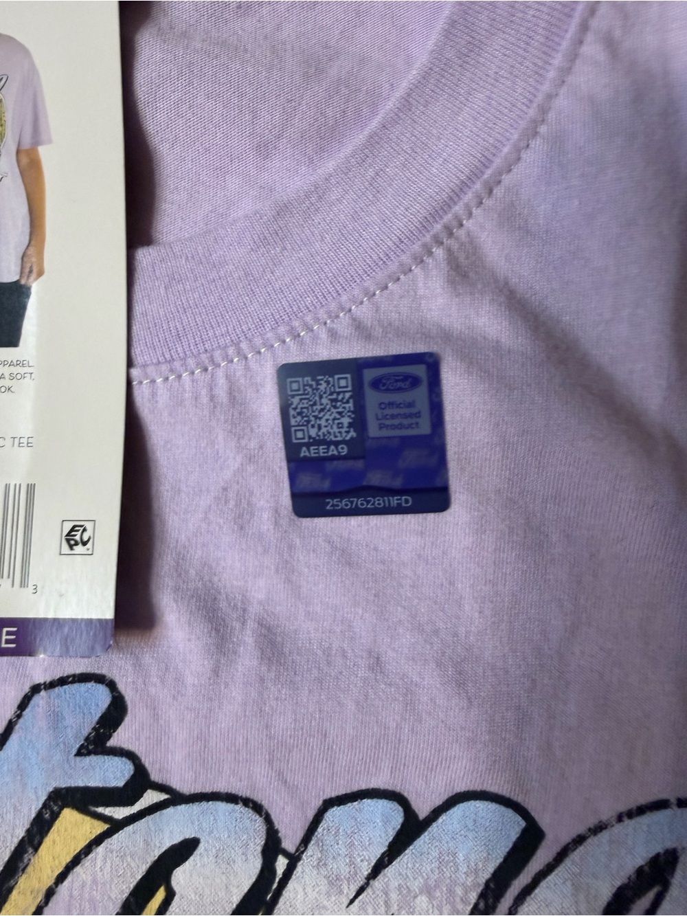 NWT Women's Official Ford Mustang Graphic Tee Lavender 2XL (C1) - Picture 3 of 5